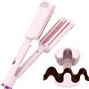 AISEELY Ferro Arricciacapelli 32MM, Piastra Onde per Capelli 3 Cilindri, Ceramica Piastra Arricciacapelli 4 Temperature Regolabil (160℃-220℃),Antiscottature, Perfetto per Principianti e Professionisti