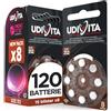 Udivita 120 Batterie Per Apparecchi Acustici Udivita Auricolari Misura 312 PR41 (Marroni) Tecnologia Phono Pulse - 15 Blister da 8 Pile