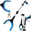 Adiwo Pinza Raccogli Oggetti, Magnetica Pinza Raccogli Rifiuti 91cm, Pinza Telescopica Prendi Oggetti con Punta Magnetica Testa Rotante a 360°, Mascella Antiscivolo per Agli Anziani(Blu)
