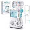 Boston Tech Aquapik 100 Idropulsore Dentale Professionale, Irrigatore Orale Water Flosser con 8 Ugelli Multifunzione, 10 Impostazioni di Pressione, Serbatoio 600 ml per Pulizia Interdentale (Bianco)