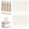 URAQT Metallico Candeline, 24 Pz Torta Compleanno ondulate Sottile Candele con Supporti, Candele Compleanno Candeline Torta Decorazioni per Feste, Accessori per Feste(Oro Champagne)