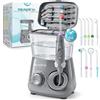 Boston Tech Aquapik 100 Idropulsore dentale professionale Water Flosser con 9 Ugelli Multifunzione 10 valori nominali di pressione dell'acqua regolabili 600ml Rimozione della Placca Dentale (d. Grigio)