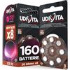 Udivita 160 Batterie per Apparecchi Acustici Udivita Misura 312 (Marroni) PR41 con Phono Pulse Technology - 20 Blister da 8 Pile