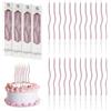 URAQT Metallico Candeline, 24 Pz Torta Compleanno ondulate Sottile Candele con Supporti, Candele Compleanno Candeline Torta Decorazioni per Feste, Accessori per Feste(Oro Rosa)
