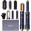 UKLISS Hair Styler 6 in 1, Spazzola Asciugacapelli & Airstyler Set con Arricciacapelli Automatico, Hair Dryer, Spazzola ad Aria Calda, Thermal Brush, Spazzola Lisciante Capelli per Donne Styling - Blu