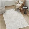 PureCozy Tappeto Salotto Tappeti 80x150cm Beige Lavabile in Lavatrice Antiscivolo Moderno Astratto Naturale Grande Carpet Cameretta Scendiletto Camera da Letto Ufficio Pelo Corto