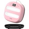 Calogy Pressa a Caldo per Magliette, 25,4x25,4cm(10 * 10") Termopressa Portatile, Macchina Stampante per Tessuti, Borse, Cuscini, Cappelli Progetti con Vinile a Trasferimento Termovinile(Rosa Bianco)