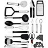 Home Hero Utensili Cucina Set Termoresistenti al Calore e Antiaderente - Mestoli Spatola Cucchiaio Frusta Pinze Forbici (25 pezzi Nylon Set)