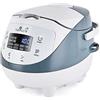 Yum Asia Panda Mini Cuociriso con Ciotola in Ceramica Ninja e Advanced Fuzzy Logic (3,5 tazze, 0,63 litri) 4 Funzioni di Cottura del Riso, 4 Funzioni Multicooker, Display LED, 220-240V (White/Grey)