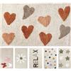 Olivo Tappeti OLIVO.shop Tappeto Bagno Antiscivolo Assorbente, Tappeto Bagno in Cotone Scritte e Disegni in Rilievo, Tappetini Morbidi per Bagni e Camerette FIESTA (LOVE, 50x90 cm)