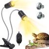 PewinGo Lampada Tartarughe (con 2 lampadine da 50W), Dimmerabile, Lampada Rettile UVA UVB, per Serpente, Lucertola, Cacatua, Camaleonte ecc