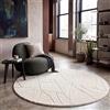 Paco Home Tappeto Soggiorno Camera da letto a pelo alto Morbido Uni 3D Look Facile da curare Design moderno Lavabile Beige, Dimensione:Ø 120 cm tondo