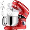 CHeflee Impastatrice Planetaria,2000W Robot da Cucina Multifunzione,6.2 L Ciotola in Acciaio inox,con Frusta,Gancio per Impastare,Frusta per Dolci,6 Velocità Impastatrice Professionale