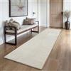 the carpet Everest - Tappeto soggiorno moderno pelo corto con effetto ad alta profondità, effetto 3D, alta densità e piacevolmente morbido, design panglao, crema, 80 x 300 cm