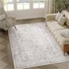 HUGEAR Vintage Tappeto Salotto Grigio Tappeti 120x180cm Soggiorno Antiscivolo Lavabile in Lavatrice Tapette Camera da Letto Sala Ufficio Bambina Bambino Pelo Corto Grande Carpet