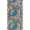 the carpet Happy Life - Tappeto da gioco per bambini, lavabile, con immagine di una strada che attraversa una città e automobili, sfondo grigio, 100 x 200 cm