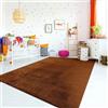 TT Home Tappeto Stanza Bambini Lavabile Moderno Pastello Monocromatico Antiscivolo Soft, Colore:Rame, Dimensione:100x200 cm