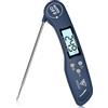 DOQAUS Termometro Cucina Digitale con Lettura Istantanea e Pieghevole Sonda Lunga, Termometro da Cucina Carne con Retroilluminazione, ON/off Auto per Carne Barbecue Olio Latte Dolci Vino(Blu Navy)