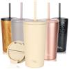 Milu Tazza Termica per caffè 300ml, 400ml, 500ml - Thermo Coffee Mug-to-Go, Tazza da Viaggio Senza BPA, Litri con Isolamento, In Acciaio Inox e Tenuta stagna per caffè e tè (Cream, 500ml)