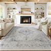 HUGEAR Vintage Tappeto Salotto Blu Tappeti 240x300cm Soggiorno Antiscivolo Lavabile in Lavatrice Tapette Camera da Letto Sala Ufficio Bambina Bambino Pelo Corto Grande Carpet