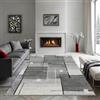 the carpet Pearl - Tappeto moderno a pelo corto, per soggiorno e camera da letto, motivo geometrico, a quadri, 200 x 280 cm, colore grigio