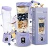 BlendyGo Frullatore portatile mini frullatore elettrico BlendyGo 3 usb ricaricabile tritatutto elettrico frullo piccolo blender smoothie maker trita ghiaccio e frutta congelata (Lavenda)