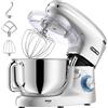 CHeflee Impastatrice Planetaria,2000W Robot da Cucina Multifunzione,6.2 L Ciotola in Acciaio inox,con Frusta,Gancio per Impastare,Frusta per Dolci,6 Velocità Impastatrice Professionale