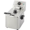 METRO Professional Friggitrice GDF3004, Acciaio Inox, 4 L, 2500 W, Temperatura: 0-190°C, con Coperchio, Termostato di Sicurezza, Controllo con Manopola, Piedini Antiscivolo, argento
