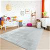TT Home Tappeto Stanza Bambini Lavabile Moderno Pastello Monocromatico Antiscivolo Soft, Colore: Grigio, Dimensione:60x100 cm