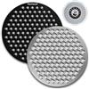 NEOUZA V4 - Schermo per espresso a nido d'ape, spessore 0,8 mm, a doppio strato, rivestimento protettivo nero, per cestini di portafiltro del caffè (2 pezzi, nero e argento, 58 mm)