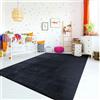 TT Home Tappeto Stanza Bambini Lavabile Moderno Pastello Monocromatico Antiscivolo Soft, Colore: Blu Navy, Dimensione:100x200 cm