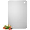 QOOSIKICC 1 Tagliere Acciaio Inox Professionale, Tagliere in Titanio per Cucina, Taglieri in Acciaio Inox per Cucina Doppio Lato, Taglieri In Acciaio Inossidabile per Alimenti Carne Verdura Frutta(30 x 20 cm)
