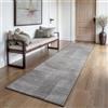 the carpet Everest - Tappeto soggiorno moderno pelo corto con effetto ad alta profondità, effetto 3D, alta densità e piacevolmente morbido, Grigio, 80 x 300 cm