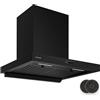 Klarstein AeroClean - Cappa da Cucina da 60cm, Cappa Aspirante a Parete, Boost: 721 m³/ora, Motore: 120W, Efficienza A++, LED: 3800-4200K, 52 dB, Filtro a Deflettore & Carboni Attivi, Nero
