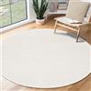 the carpet Relax Tappeto moderno a pelo corto, soggiorno, fondo antiscivolo, lavabile fino a 30 gradi, morbidissimo, aspetto pelliccia, Crema, 200 cm Rotondo