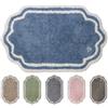 Olivo Tappeti OLIVO.shop Tappeto Bagno Antiscivolo in Cotone 100%, Tappetino Doccia Lavabile, Morbido, Moderno, Elegante, ROCOCÒ (BLU, 45x75 cm)