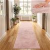TT Home Tappeto Soggiorno Moderno a Pelo Corto - Morbido e Antiscivolo, Lavabile, per Camera da Letto, in Finta Pelliccia, Colore: Rosa Rosa, Dimensione:60x90 cm