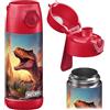 JARLSON® Borraccia Termica Bambini 350ml MALI [SENZA BPA e FTALATI] Bottiglia Acciaio Inox - Termos per Acqua per Bambino e Bambina - Mantiene Freddo - Ideale per Scuola, Sport e Viaggi (Dinosauro 2.0