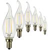 SUNSEED 6x Lampadina E14 Filamento LED 3W Colpo di Vento 350 Lumen Luce Calda 2700K, 32W Equivalente