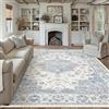 PureCozy Vintage Tappeto Salotto 200x300cm Camera da Letto Antiscivolo Lavabile Grande Tappeti Sala Soggiorno Cameretta Ufficio Carpet Morbido Pelo Corto Rug,Blu