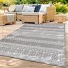 TT Home Tappeto Per Esterno Cucina Balcone Tappeto Soggiorno Moderno Triangoli Boho Disegno Geometrico, Colore: Grigio Bianco, Dimensione:80x150 cm
