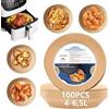 HONYAO 20 cm Fogli di Carta Forno per Friggitrice ad Aria XL 4-6,5 L, 100 Pezzi Antiaderente Usa e Getta Carta Pergamena, Impermeabile Antiolio Accessori per Air Fryer - Rotondo