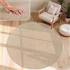 Paco Home Tappeto Moderno e Morbido per Soggiorno a Pelo Corto Lavabile Fluffy Uni Effetto Pelliccia Senza Tempo Elegante Antiscivolo Facile da Pulire, Dimensione:Ø 160 cm tondo, Colore:Beige 2