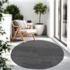 TT Home Tappeto Per Esterni Tappeto Cucina Balcone Terrazza Design Moderno Monocolore, Colore:Antracite, Dimensione:120 cm tondo