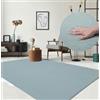 the carpet Relax Tappeto moderno a pelo corto, soggiorno, fondo antiscivolo, lavabile fino a 30 gradi, morbidissimo, aspetto pelliccia, Blu, 80 x 150 cm