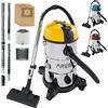 AREBOS Aspirapolvere industriale 1300 W secco e umido 30 L | Bidone aspiratutto e aspiracenere | Adatto per polvere, liquidi e pulizia auto | Giallo