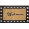 Olivo Tappeti OLIVO.shop | EDEN Tappeto zerbino in cocco inciso e gomma per esterno, zerbino esterno antiscivolo, zerbino cocco naturale, scritta Welcome - 45x75cm, 4 varianti (INTRECCIO)