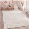 Paco Home Tappeto Salotto Moderno Soggiorno Pelo Lungo Motivo Scandinavo Motivo Boho Arcobaleno Lavabile Beige Crema, Dimensione:240x340 cm