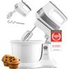 TZS First Austria mixer 2 in 1, mano e stand, 3,4L, 500W, 5 velocità, funzione turbo, fruste e ganci impasto inclusi