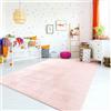 TT Home Tappeto Stanza Bambini Lavabile Moderno Pastello Monocromatico Antiscivolo Soft, Colore:Rosa, Dimensione:60x100 cm